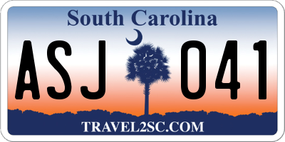 SC license plate ASJ041