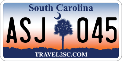 SC license plate ASJ045