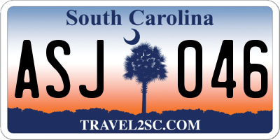 SC license plate ASJ046