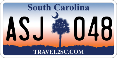 SC license plate ASJ048