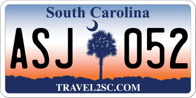 SC license plate ASJ052