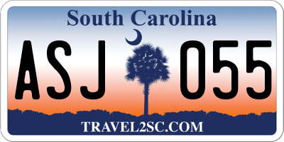 SC license plate ASJ055