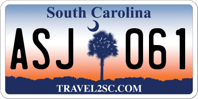SC license plate ASJ061