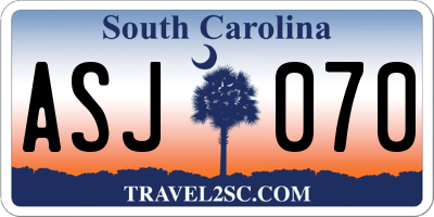 SC license plate ASJ070