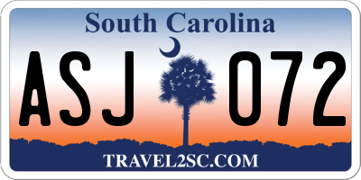 SC license plate ASJ072