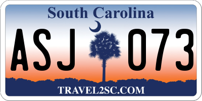 SC license plate ASJ073