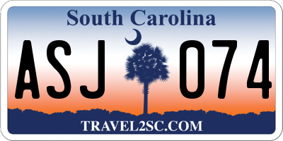 SC license plate ASJ074