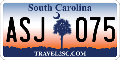 SC license plate ASJ075