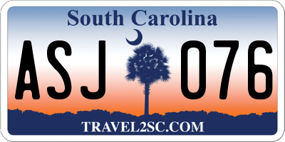 SC license plate ASJ076