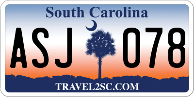 SC license plate ASJ078