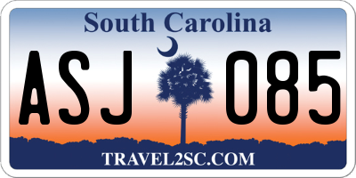 SC license plate ASJ085