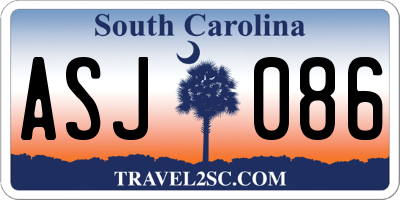 SC license plate ASJ086