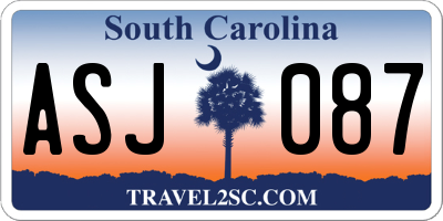SC license plate ASJ087