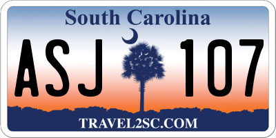 SC license plate ASJ107
