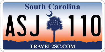 SC license plate ASJ110