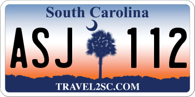 SC license plate ASJ112