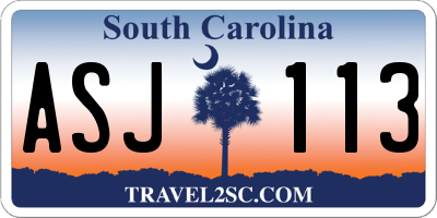 SC license plate ASJ113