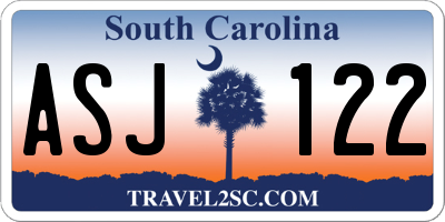 SC license plate ASJ122