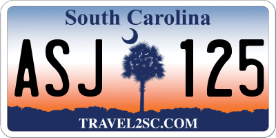 SC license plate ASJ125