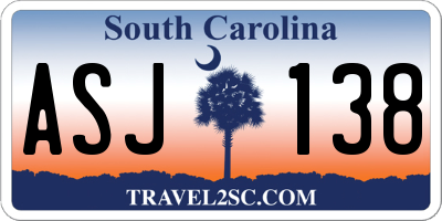SC license plate ASJ138