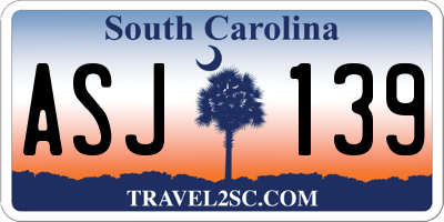 SC license plate ASJ139