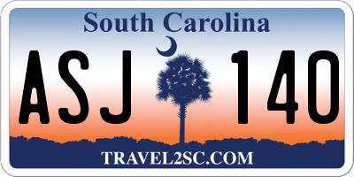 SC license plate ASJ140