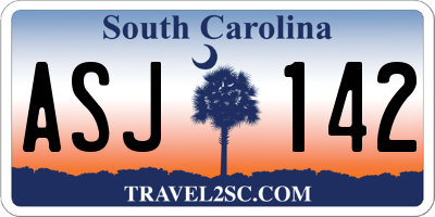SC license plate ASJ142