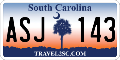 SC license plate ASJ143