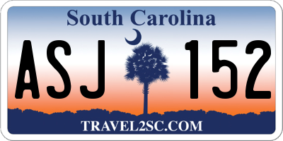 SC license plate ASJ152