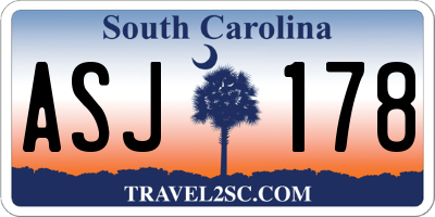 SC license plate ASJ178
