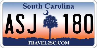 SC license plate ASJ180