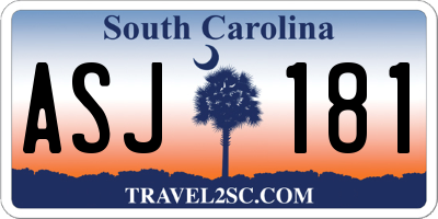 SC license plate ASJ181