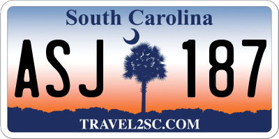 SC license plate ASJ187