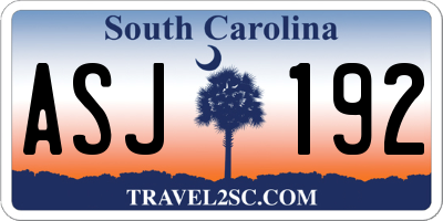 SC license plate ASJ192