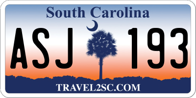 SC license plate ASJ193