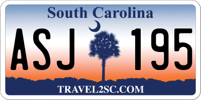 SC license plate ASJ195