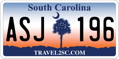 SC license plate ASJ196