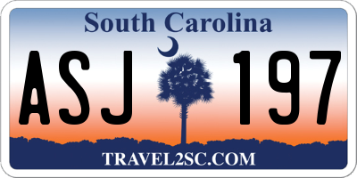 SC license plate ASJ197