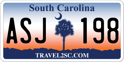SC license plate ASJ198