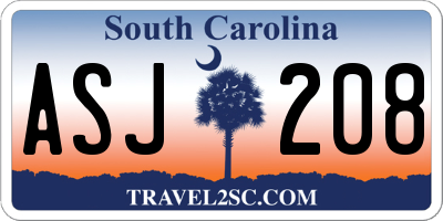 SC license plate ASJ208