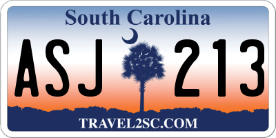 SC license plate ASJ213