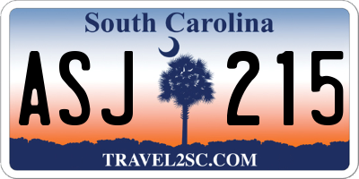 SC license plate ASJ215