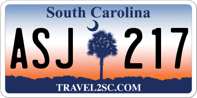 SC license plate ASJ217