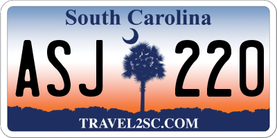 SC license plate ASJ220
