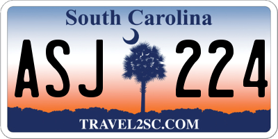 SC license plate ASJ224