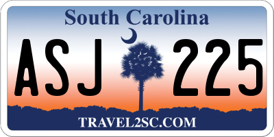 SC license plate ASJ225