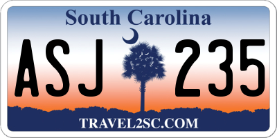 SC license plate ASJ235