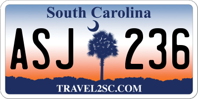 SC license plate ASJ236