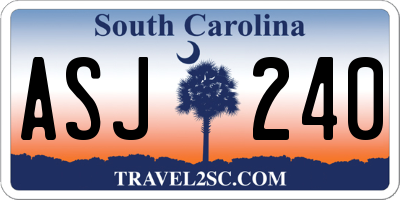 SC license plate ASJ240