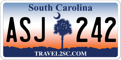 SC license plate ASJ242